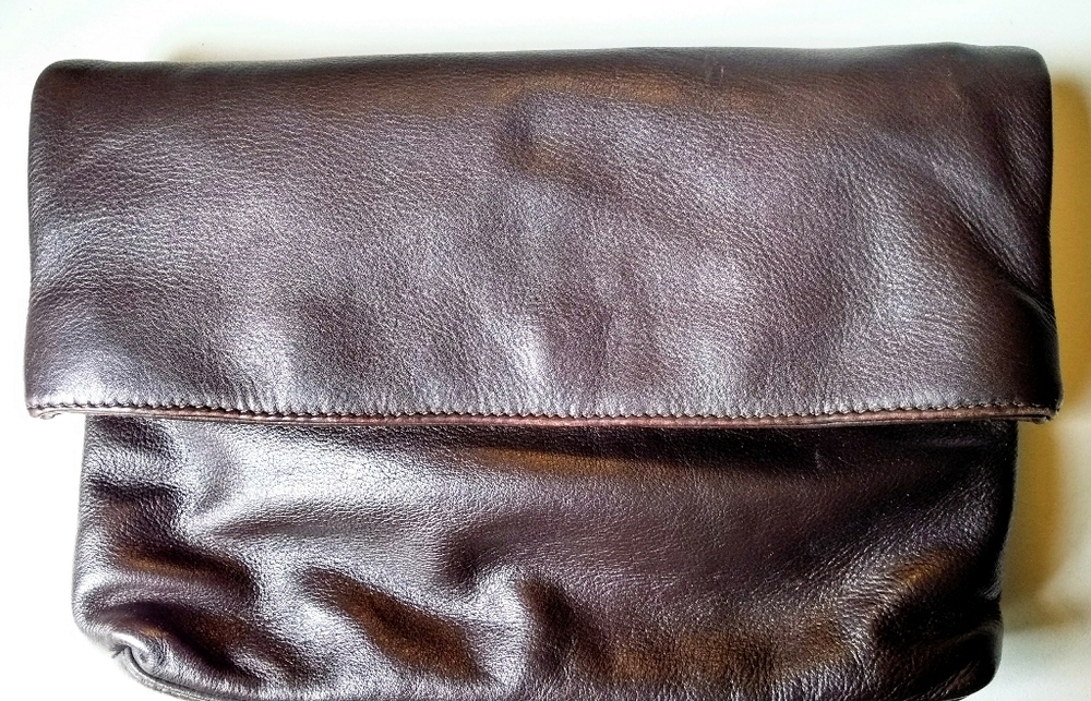 2-in-1 Vintage Leather Flap Handbag Clutch & Purse